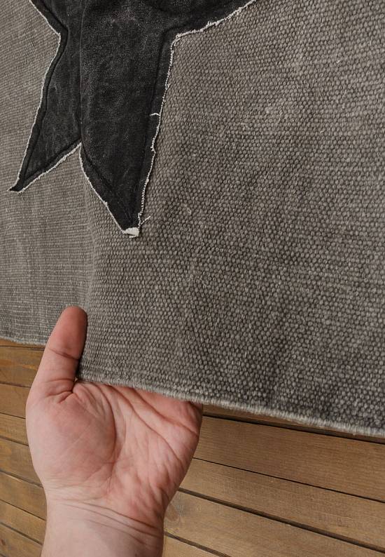 Безворсовый ковер из хлопка JHC-22 grey-black star patch