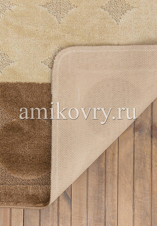 Коричневый комплект ковриков для ванной комнаты и туалета Edremit 2546 Light Brown BQ
