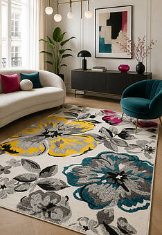 ковер в интерьере Rio Merinos C055-Cream-Gray