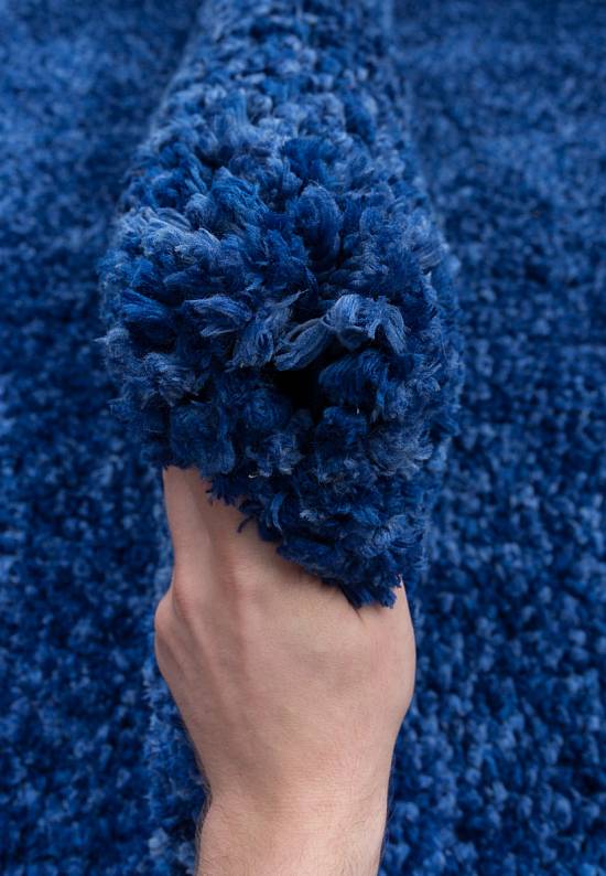 Мягкий ковер с длинным ворсом 307 Blue
