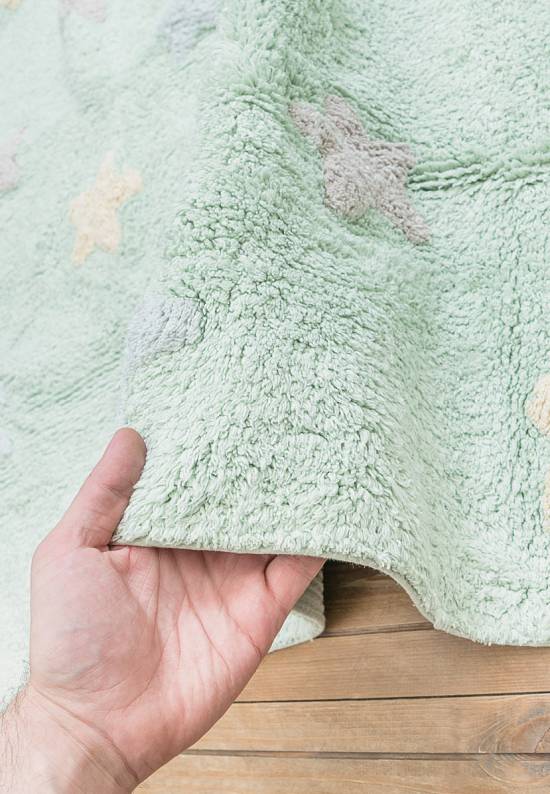 Детский стираемый ковер Stars Tricolor Mint