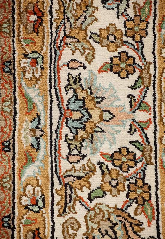 Шелковый ковер ручной работы из Индии 239994-Keshan red/beige