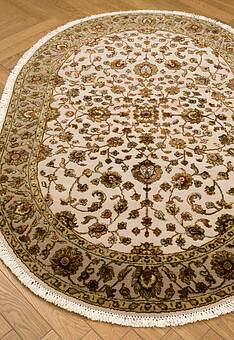 ковер в перспективе по ворсу Kashan gold 10/10 SC-733-2-Ivory/Camel овал