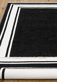 двусторонний безворсовый ковер в перспективе Noa Kilim NK 06 Black White