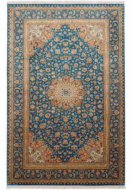 Шелковый ковер из Индии Ahvaz Navy Blue