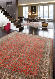 ковер в интерьере Cashmir Tabriz Red