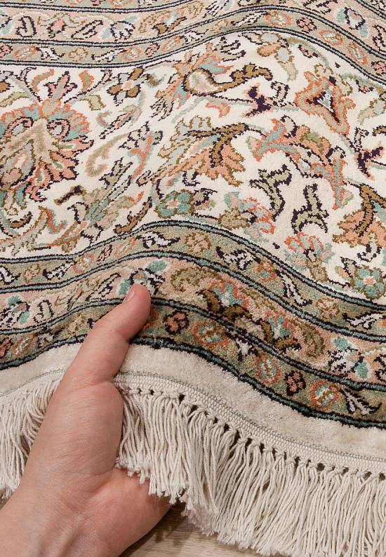 Шелковый ковер ручной работы из Индии 234773-Afshar beige/beige