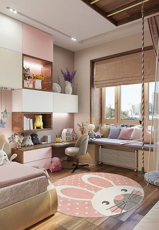 Недорогой современный ковер 2341-Light Pink