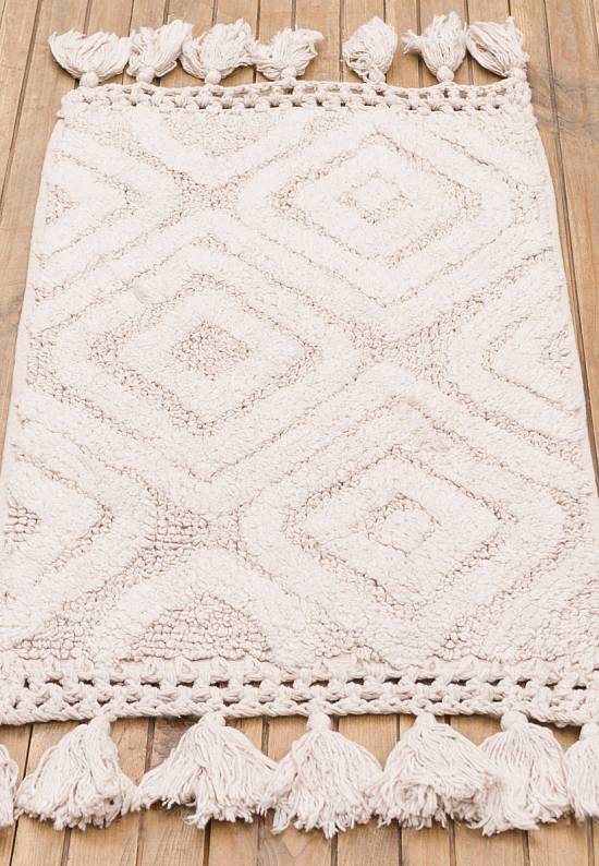 Бежевый коврик для ванной из хлопка Camella-Beige