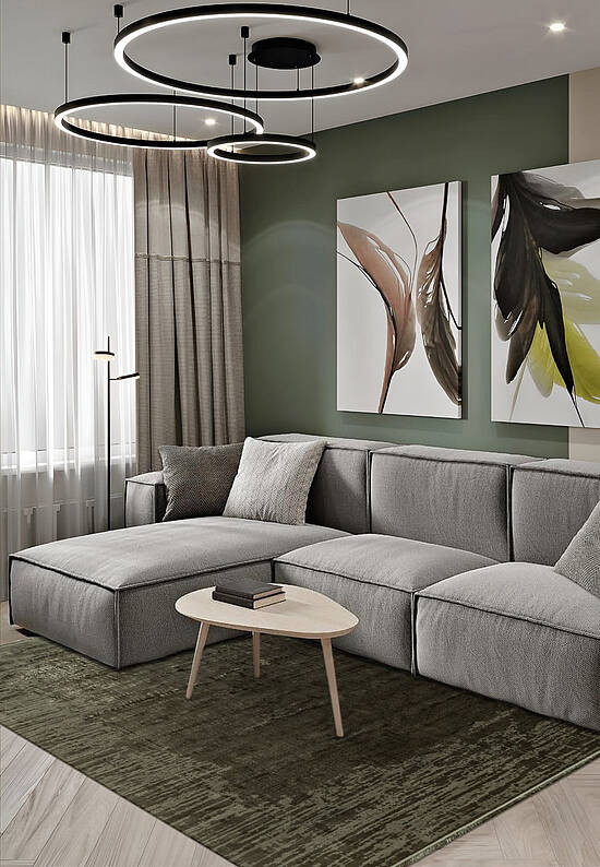 Винтажный ковер из полиэстера TOR 05 Green