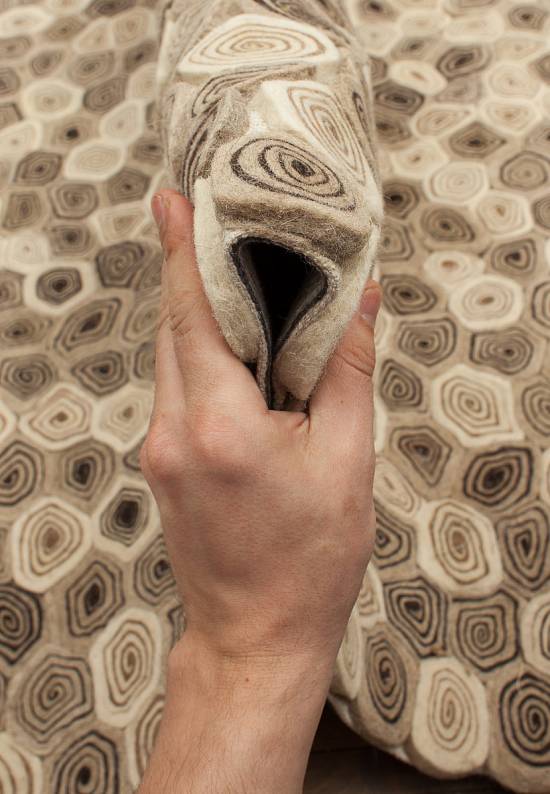 Ковер ручной работы с рельефом Chakri/Glued-Ivory Brown