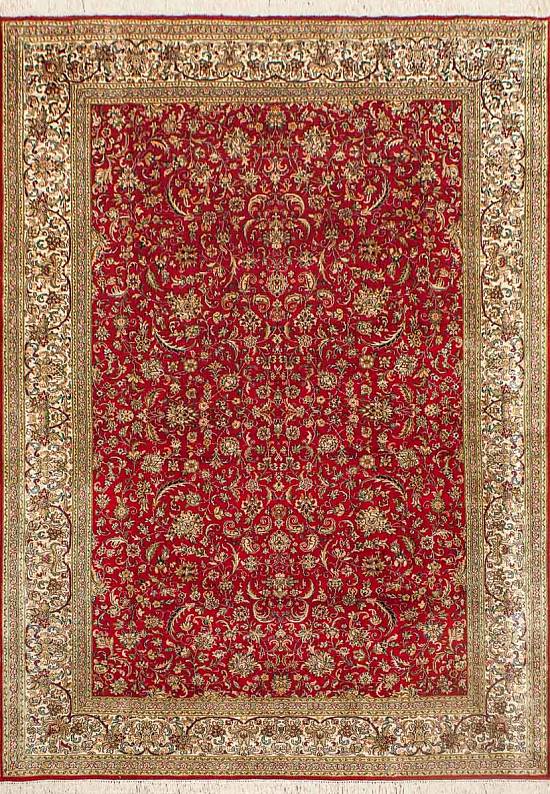 Шелковый ковер ручной работы из Индии 244003-Afshar red/beige