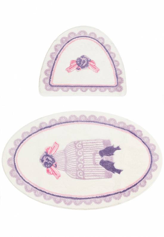 Сиреневый коврик для ванной Bird Cage 04 Purple