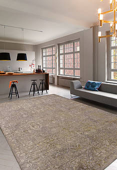 ковер в интерьере Kashan gold Medium Gray