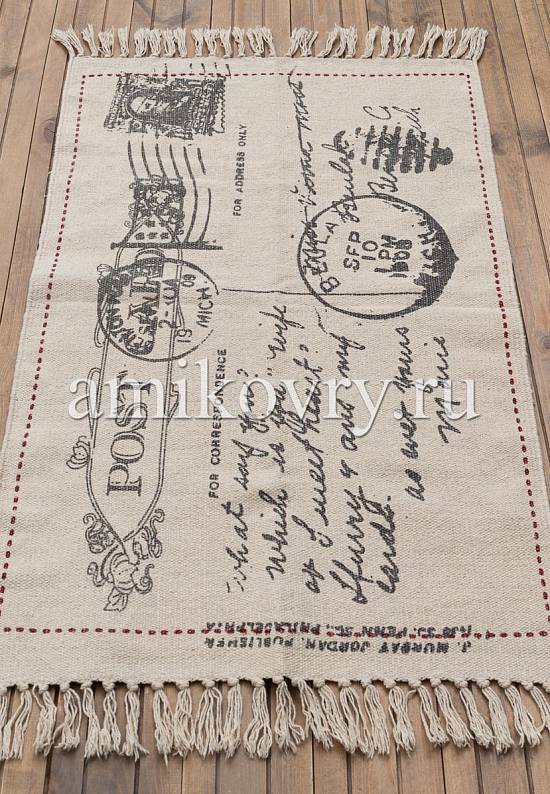 Безворсовый ковер из хлопка JHC-17-12 natural-grey