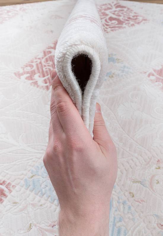 Акриловый ковер с бахромой MR0144-Ivory-D.Powder/Kemik-K.Pudra