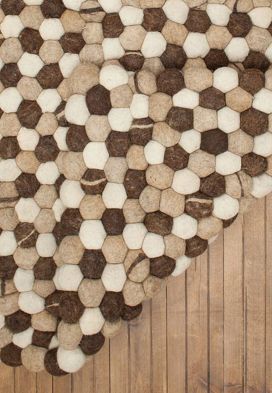 Ковер ручной работы с рельефом Pebble Rug-Brown