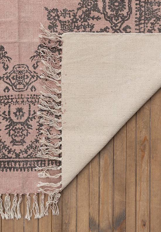 Безворсовый ковер из хлопка JHC-17-02 peach-dark grey