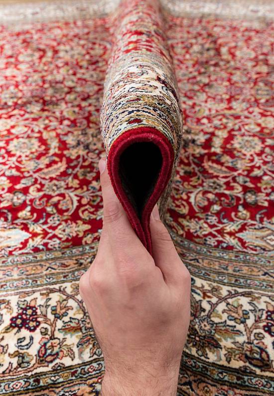 Шелковый ковер ручной работы из Индии 236790-red/beige