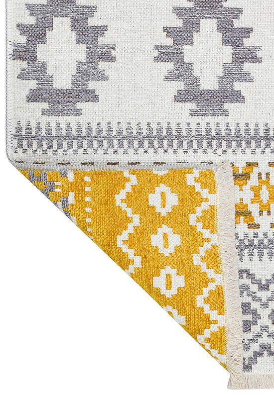 Двусторонний безворсовый ковер NK 09 Grey Yellow