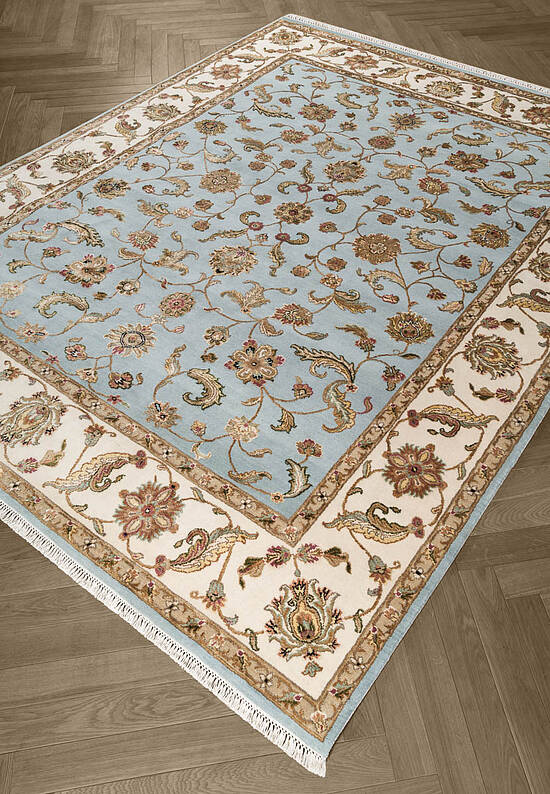 Элитный ковер ручной работы 10/10 RS-03-4-Light Blue/Ivory