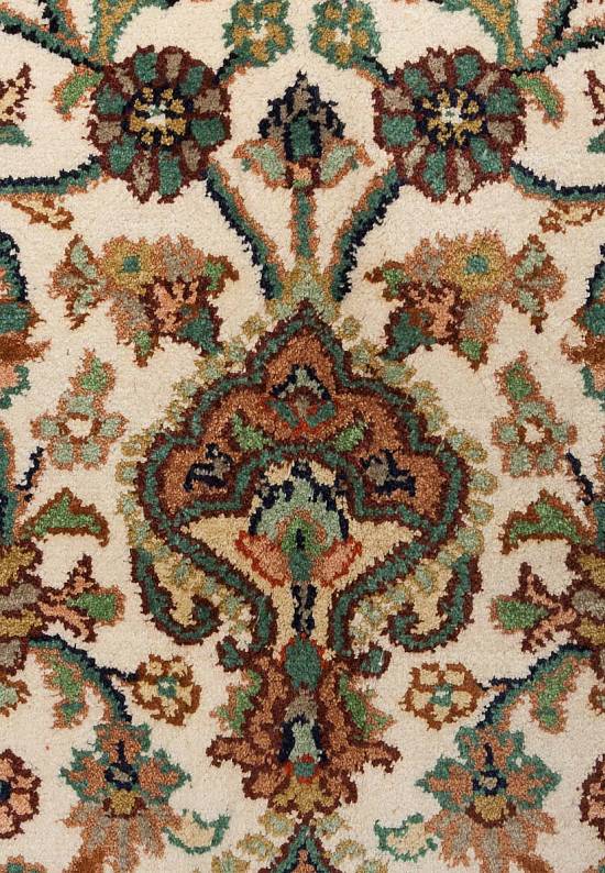 Шелковый ковер ручной работы из Индии 244190-Kerman beige/brown