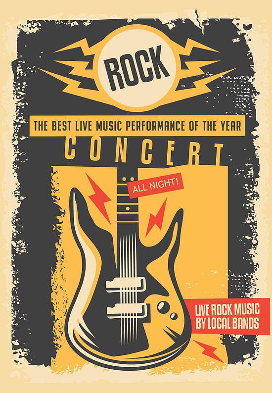 Безворсовый ковер для подростка Rock Poster