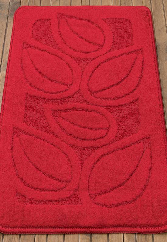 Красный коврик для ванной  Flora 2586 Red