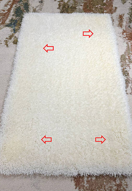 Мягкий ковер с длинным ворсом white-white discount44
