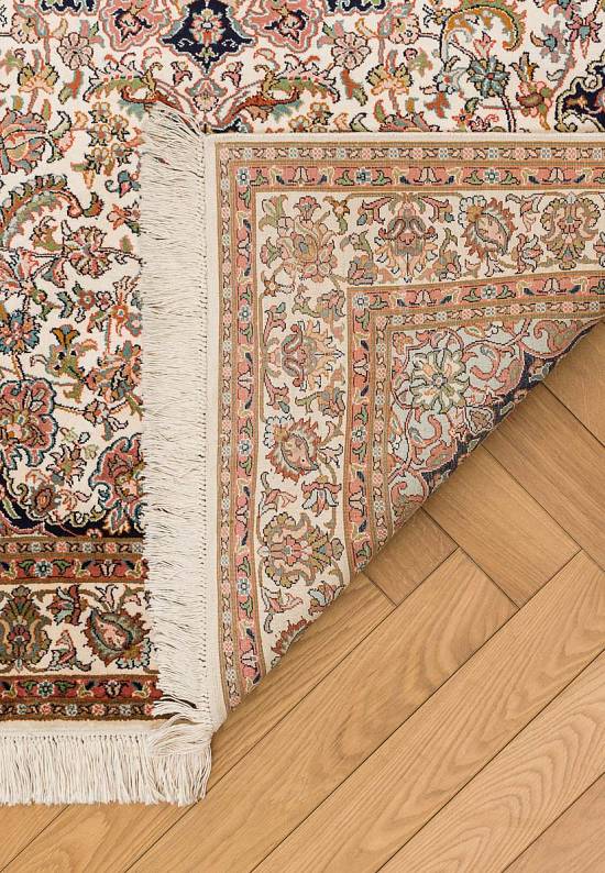 Шелковый ковер ручной работы из Индии 229688-Saroukh beige/blue