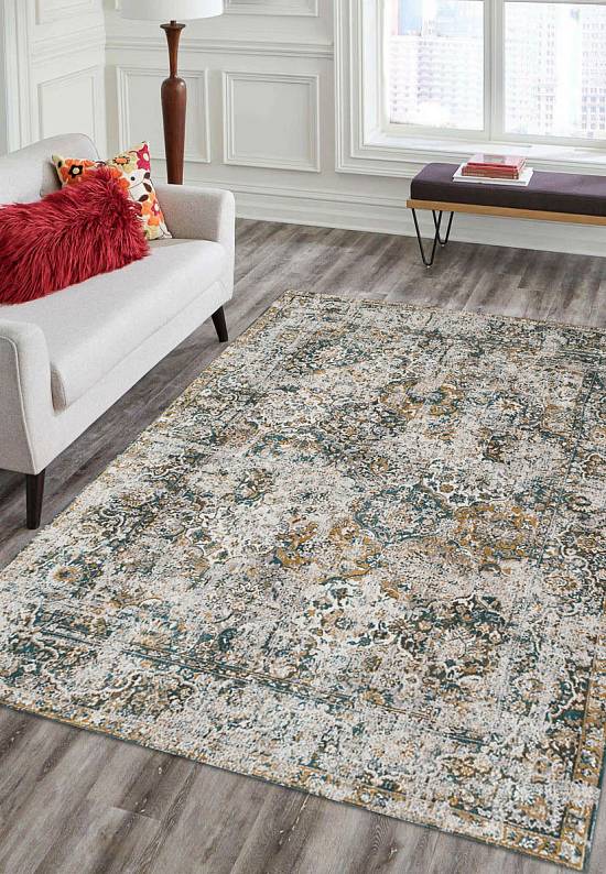 Винтажный безворсовый ковер из Бельгии LM3296-L06