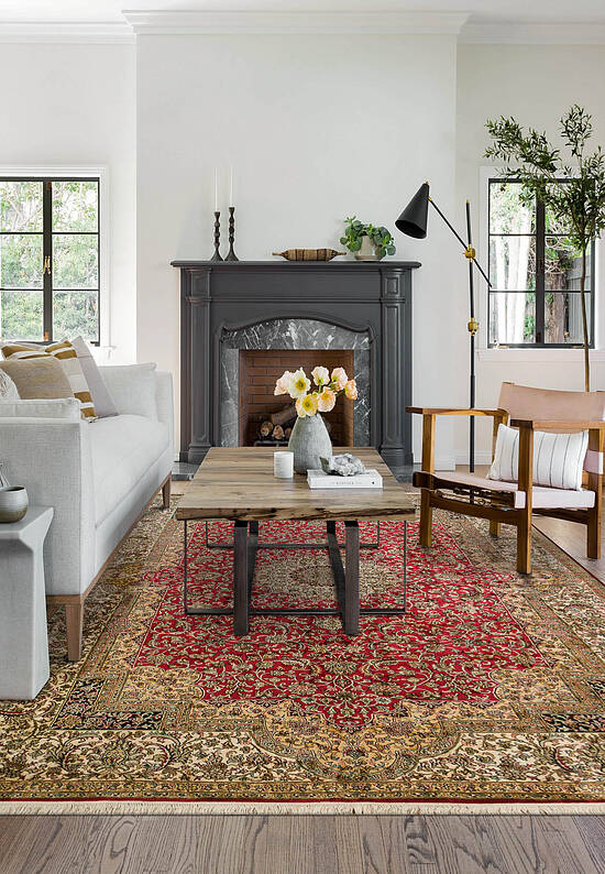 Шелковый ковер ручной работы 474874 Red