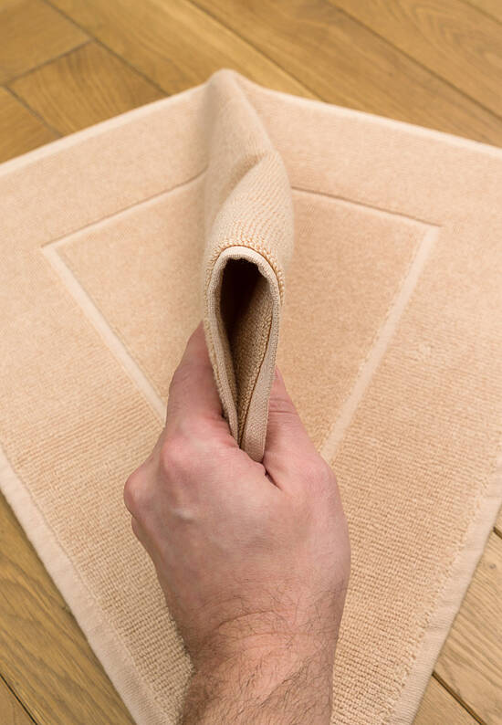 Бежевый коврик для ванной из хлопка Beige
