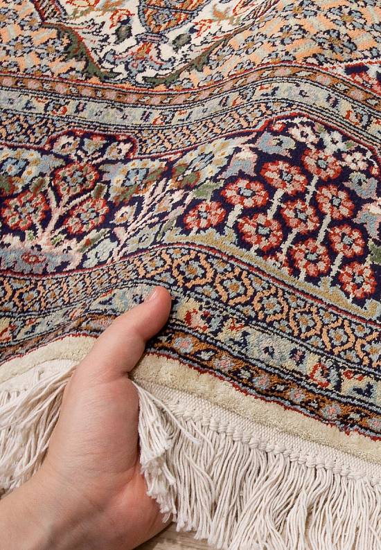 Шелковый ковер ручной работы из Индии Samudra Beige Blue