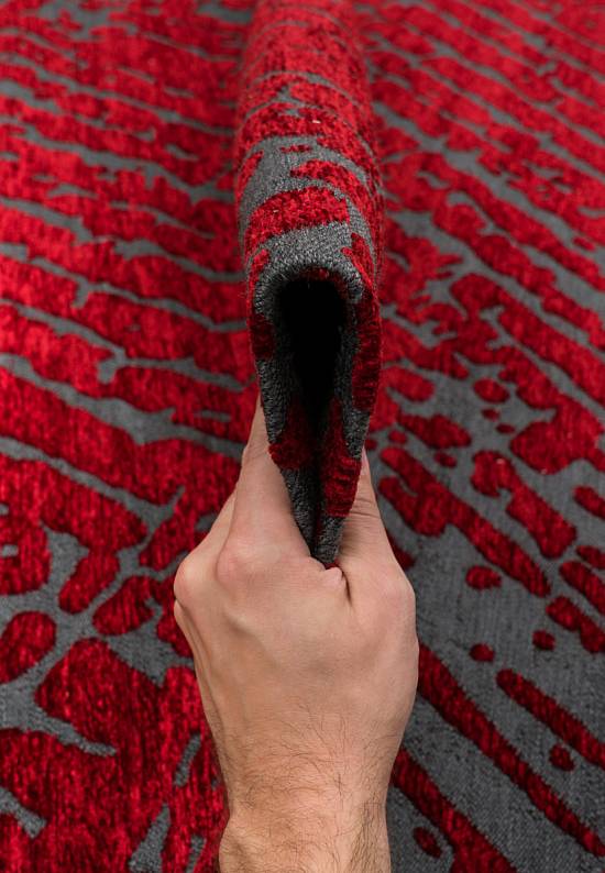 Винтажный безворсовый ковер CPL 01-Antrasit Red