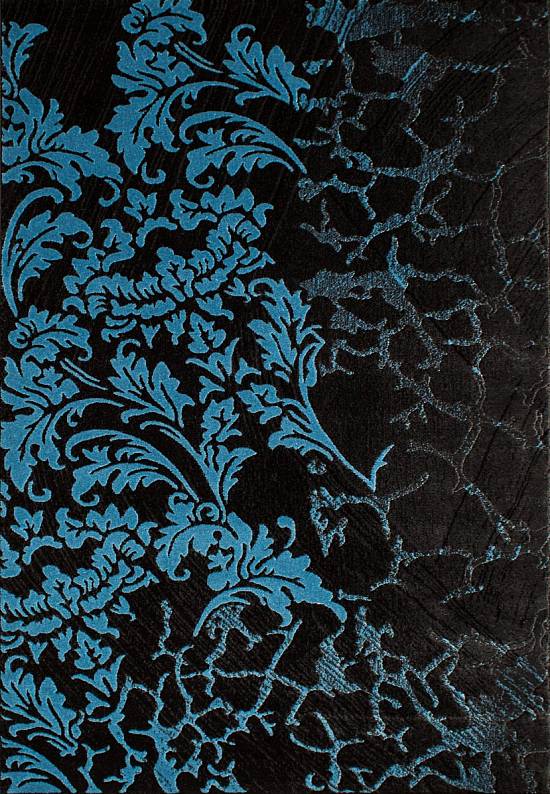 Синтетический ковер 0214MS-Blue-Black