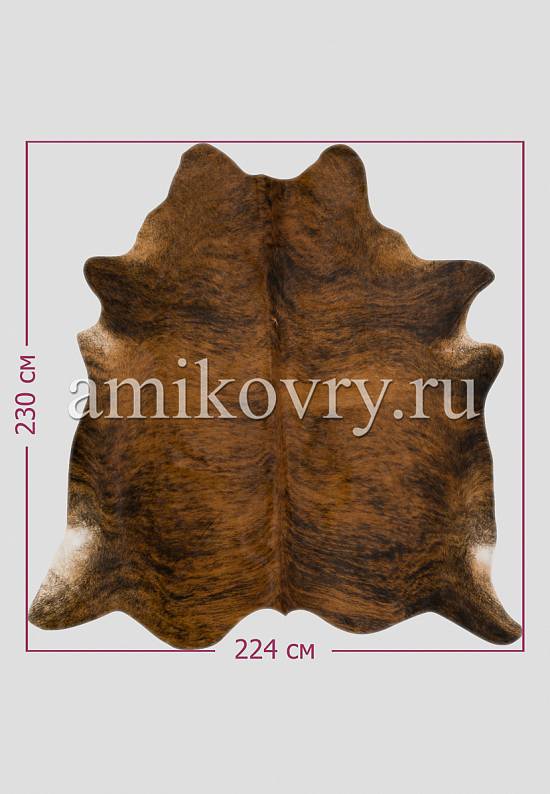 Натуральная шкура коровы Полосы коричнево-чёрные 811