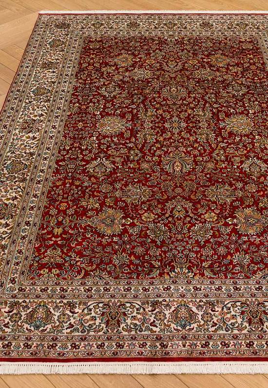 Шелковый ковер ручной работы из Индии 242882-Afshar red/beige