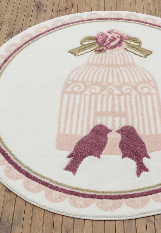Бежевый коврик для ванной Bird Cage 01 Pink