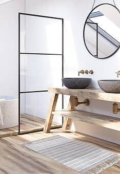 коврик для ванной в интерьере Irya Bath Martil-Grey