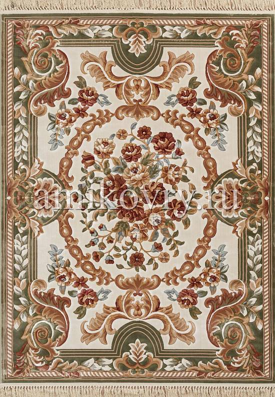 Бельгийский рельефный ковер из вискозы 02C058-Green