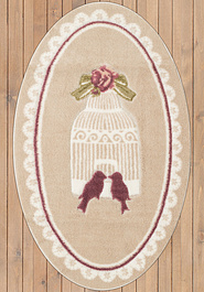 дизайн коврика для ванной Confetti Bath Bella Bird Cage 02 Beige