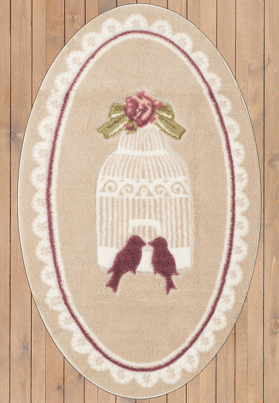 Бежевый коврик для ванной Bird Cage 02 Beige