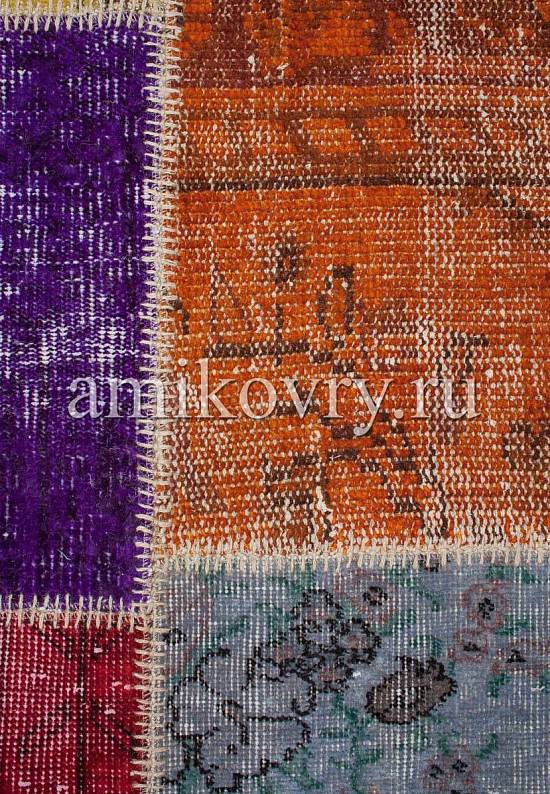 Безворсовый ковер-пэчворк ручной работы 101-Multy