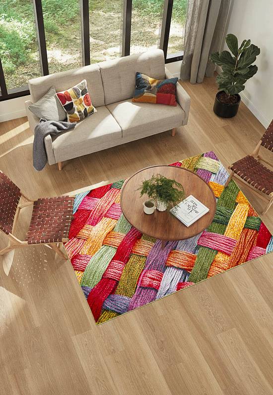 Недорогой синтетический ковер C010-Multicolor