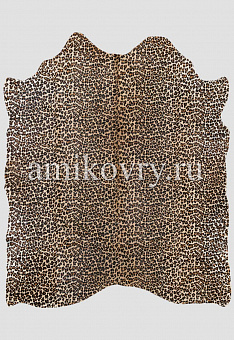 Натуральная шкура коровы Имитация леопарда на карамели 380