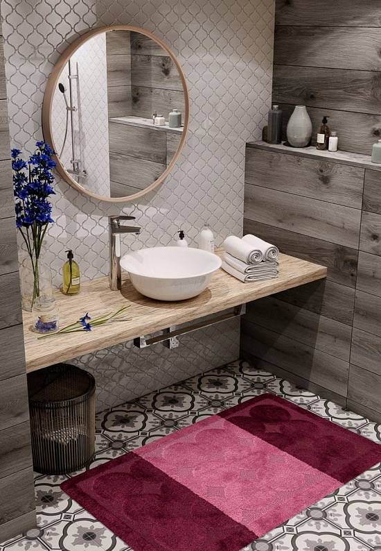 Бордово-фиолетовый коврик для ванной Edremit 2576 Aubergine