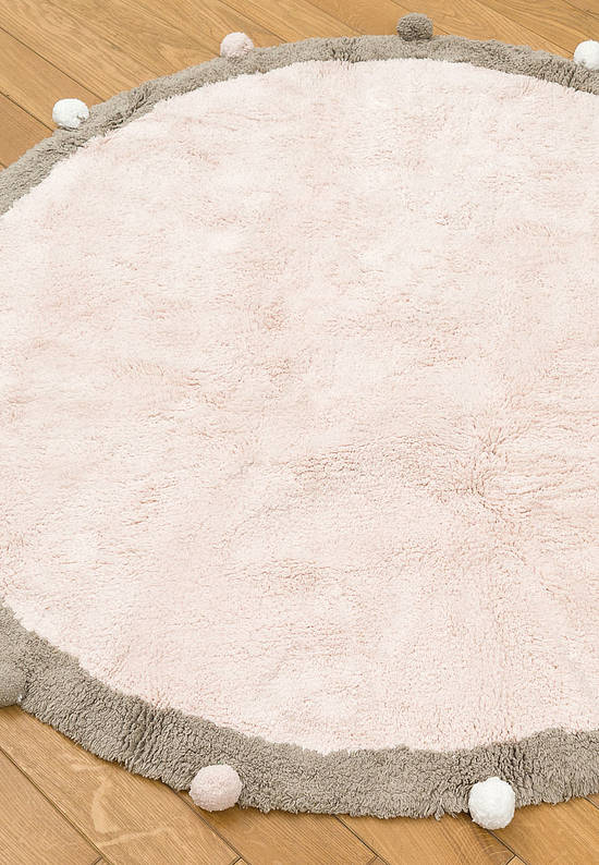Детский стираемый ковер Pom-poms Soft Pink-Grey