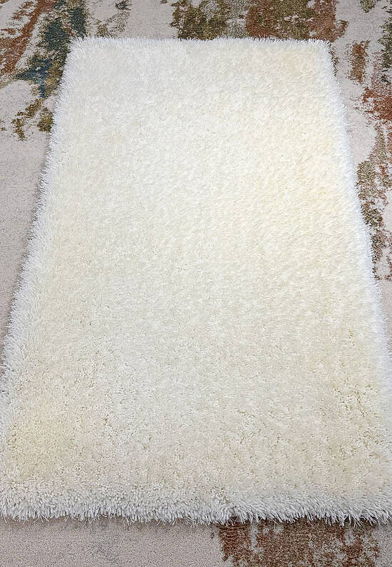 Мягкий ковер с длинным ворсом white-white discount44