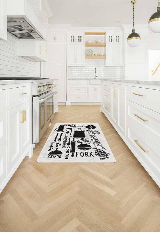 Безворсовый ковер из хлопка ARN 11 White Black